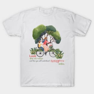 Girl in a Bike with Saying T-Shirt